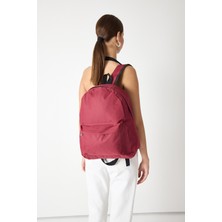 Tonny Black Unisex Bordo Önü Fermuarlı Iki Bölmeli Sırt Çantası
