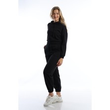 Polo State Kadın 3 Iplik Eşofman Takımı Siyah