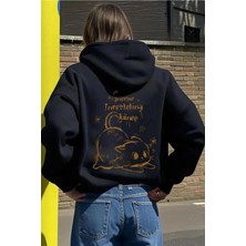 Oksit Pinestar Cat Kedi Sırt Baskılı Içi Pamuklu Unisex Sweatshirt