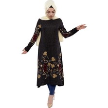 Moda Çizgi Işlemeli Krep Şal