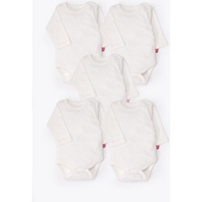 Bebetto Uzun Kollu Body 5'li Ekru Kız Çocuk İçin Nefes Alabilen %100 Pamuklu Ürün