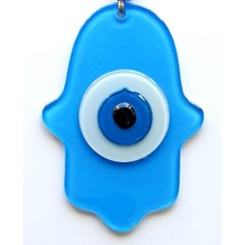 Ett Nazar Boncuklu Bebek Mavisi Renginde Fatma Ana Bereket Eli Cam Duvar Süsü Dinç Store - 004982