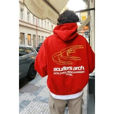 Bellanova Oversize Kapüşonlu Sweatshirt – Scuffers Arch Yazı ve Grafik Baskılı Unisex