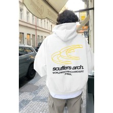 Bellanova Oversize Kapüşonlu Sweatshirt – Scuffers Arch Yazı ve Grafik Baskılı Unisex