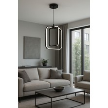 Avizem Ledli Avize Küre Kare Büyük Siyah