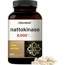 Naturebell Nattokinase 8,000 Fu Per Serving 240 Veggie Capsules Traditional Natto Extract Source – Max Strength Enzyme & Heart Health Support