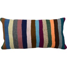 Kilim Antik El Dokuma Dekoratif Lumbar Kilim Kırlent Yastık Kılıfı 1417 - Yeni - Çok Renkli