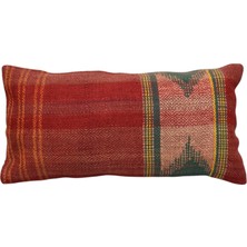Kilim Antik El Dokuma Dekoratif Lumbar Kilim Kırlent Yastık Kılıfı 1378 - Yeni - Çok Renkli