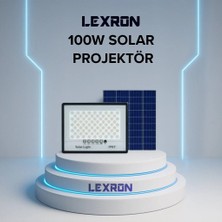 Lexron Solar Güneş Enerjili 100 Watt Kumandalı LED Aydınlatma Projektör