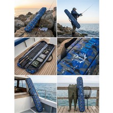 Editto 160 cm Balıkçı Olta Çantası - Mavi Kamuflaj - Su Geçirmez Kumaş