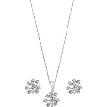 Oya Silver Zirkon Taşlı Hayat Ağacı Kadın Gümüş Set Takım [OYSS044]