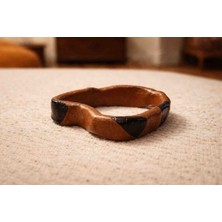 Cogo Seramik El Yapımı Bohem Terracotta Seramik Bilezik – Dalgalı Form