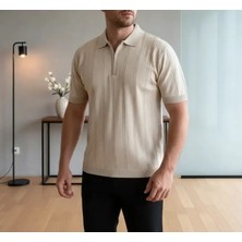 Moda Fermuarlı Polo Yaka Triko