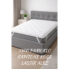 Lunga Vita Kapitone Köşe Lastikli Alez %100 Pamuklu Özel Ebatlar (Sıvı Geçirmez Özelliği Yoktur)