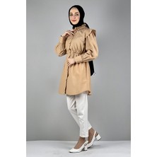 Moda Çizgi Bel ve Yaka Detaylı Tunik