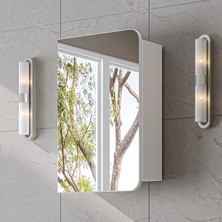 Roomart Likya Kulpsuz Tek Kapaklı Aynalı Mdflam 45 cm Aynalı Banyo Üst Dolabı