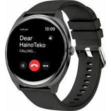 Schitec Hainoteko-16 Amoled Ekran Waterproof 3 Kordonlu Akıllı Saat Siyah Premium Set