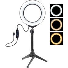 Nilavia Puluz 6.2cm PKT3032 LED Işık 16CM Stand Youtubercanlı Yayın Selfie Tiktok Makeup - AL002A-61AHV