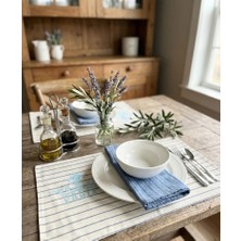 Amerikan Servis 4’lü Set El Yapımı Şablon Baskı