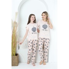 Moda Çizgi Anne Kız Aile I Love Yoga Pijama Takım Ayrı Ayrı Satılır 50101