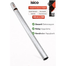 Çillor Ibico ( 5mt x 60CM )( Alüminyum Gümüş )( Tezgah Üstü ) Folyo Sticker & Duvar Kağıt ( Kendinden Yapışkanlı & Eko Dekorasyon & Dayanıklı