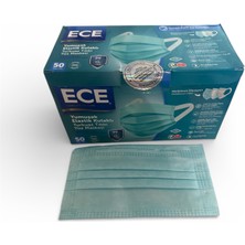 Ece Yumuşak Elastik Kulaklıklı Turkuaz Tek Kulanımlık Cerrahi Maske