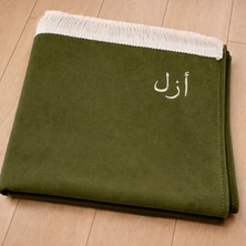 Namazify Isimli Haki Yeşil Kadife Seccade