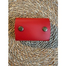 Groderi El Yapımı Minimalist Çıtçıtlı Hakiki Deri Yatay Kartlık & Cüzdan