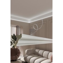 Evime Decor Ledli Kartonpiyer, 10LU Paket 24M Polimer Dayanıklı Boyanabilir Tavan Duvar Aydınlatma, Adeti 240CM