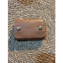 Groderi El Yapımı Minimalist Çıtçıtlı Hakiki Deri Yatay Kartlık & Cüzdan