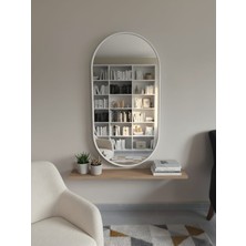 Esenhome DECOR Beyaz Çerçeveli Elips Duvar Aynası 60X120CM