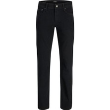 Jack & Jones Erkek Düz Kesim Clark Model Kot Pantolon %71 Pamuk Siyah Denim 12282670