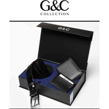 Miss Ayza Gc 525 Erkek Rugan Siyah Kemer Cüzdan Hediyelik ve Çeyiz Seti Üçlü