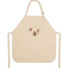 %100 Pamuk Hambez Çocuk Mutfak ve Etkinlik Önlüğü – 4 - 6 Yaş - Nakışlı Çift Kat