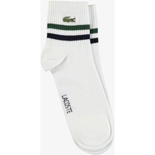 Lacoste Ankle Length Cotton Sport Socks Örme Logo Tekli Bilek Boyu Çorap Erkek Beyaz