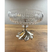 Aless Glass Luna Tüy Ayak Altın El Yapımı Cam Kase Sunumluk