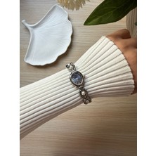 Rubsey Retro Minimal Metal Kordon Vintage Kadın Kol Saati Inci Model Lacivert