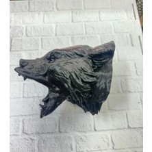 Epilons 3d Siyah Ayı Başı Duvar Dekoru Modern Asılabilir Heykel 25x19 Cm