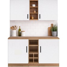 T Designo Ayza 4 Kapaklı Çok Amaçlı Dolap-Mutfak Dolabı-Mikrodalga-Erzak-Airfryer-Kiler  Dolabı-Kahve Köşesi