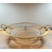 Aless Altıgen Altın Detaylı Dekoratif Sunumluk