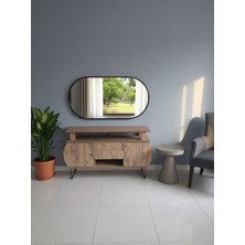 Esenhome DECOR Siyah Çerçeveli Elips Duvar Aynası 60X120 CM