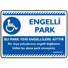 İsg Tabelam 25X35CM/FOSFORLU Kompozit/bu Park Yeri Engellilere Aittir
