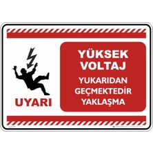 İsg Tabelam 25X35CM/KOMPOZIT/YÜKSEK Voltaj Yukarıdan Geçmektedir Yaklaşma
