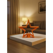 Nilavia Turuncu Yıldız Mumluk Loş Işık Salon Dekoru - AL002A-61SWX3