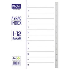 Kraf Seperatör, 1 - 12 Rakam, Klasör Içi Ayraç, Düzenleyici