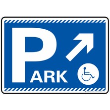 İsg Tabelam 25X35CM/FOSFORLU Kompozit/engelli Park Alanı Ileri Sağ Ok