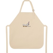 %100 Pamuk Hambez Çocuk Mutfak ve Etkinlik Önlüğü – 4 - 6 Yaş - Nakışlı Çift Kat