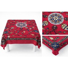 Milenam Lale Desenli Otantik Masa Örtüsü Sofra Bezi