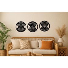 Alteks Dekor Modern Geometrik Siyah Mdf Duvar Dekoru,cnc Router Kesim, 3 Lü Duvar Süsü