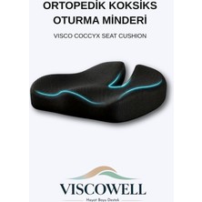 Viscowell Ortopedik Koksiks Oturma Minderi Kaydırmaz Tabanlı, Ofis, Araba Oturma Minderi